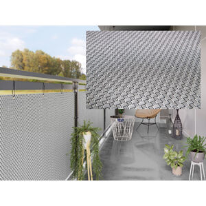 Balkonová ratanová zástěna PORI, černá/bílá, výška 90 cm šířka různé rozměry 900 g/m2 MyBestHome Rozměr: 90x600 cm