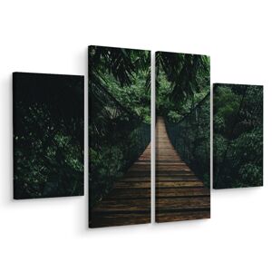 Vícedílné plátno Dřevěný Visutý Most V Lese Varianta: 90x120
