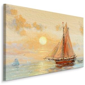 Plátno Loď A Moře V Pastelových Barvách Varianta: 100x70