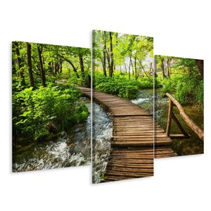 Vícedílné plátno Dřevěný Most V Lese Varianta: 80x120