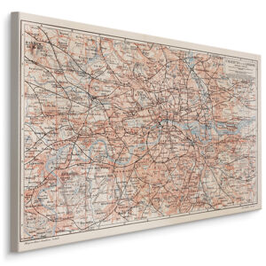 MyBestHome BOX Plátno Mapa Londýna A Okolí Varianta: 120x80