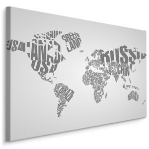 MyBestHome BOX Plátno Mapa Světa S Nápisy Varianta: 120x80