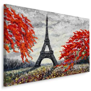 Plátno Eiffelova Věž Mezi Barevnými Stromy I. Varianta: 30x20