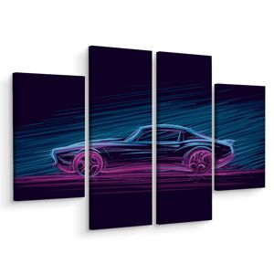 MyBestHome BOX Vícedílné plátno Neonové Sportovní Auto Varianta: 120x160