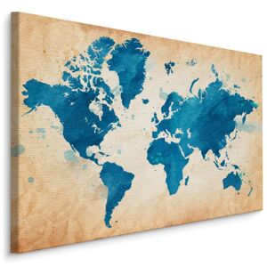 MyBestHome BOX Plátno Mapa Světa V Modrých Tónech Varianta: 30x20