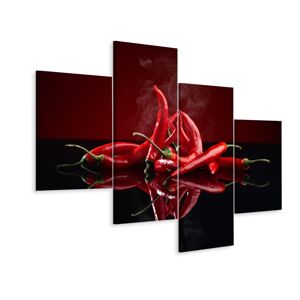 MyBestHome BOX Vícedílné plátno Červené Chilli Papričky Varianta: 100x160