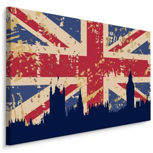 Plátno Vlajka Anglie Se Siluetou Londýna Varianta: 30x20