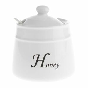 Keramická dóza na med Honey se lžičkou, 530 ml
