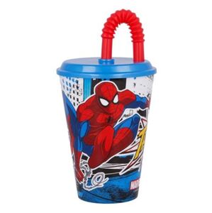 MARVEL Plastový kelímek s brčkem Spiderman 430ml