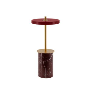 Červená mramorová LED stmívatelná stolní lampa s kovovým stínidlem (výška 25,5 cm) Asteria Move Mini – UMAGE