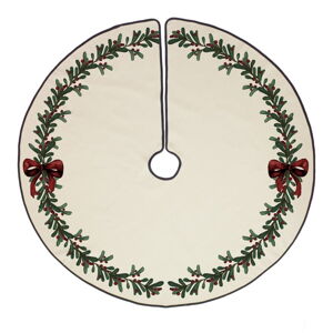 Krémový pratelný kulatý koberec pod stromeček s vánočním motivem ø 130 cm – Butter Kings